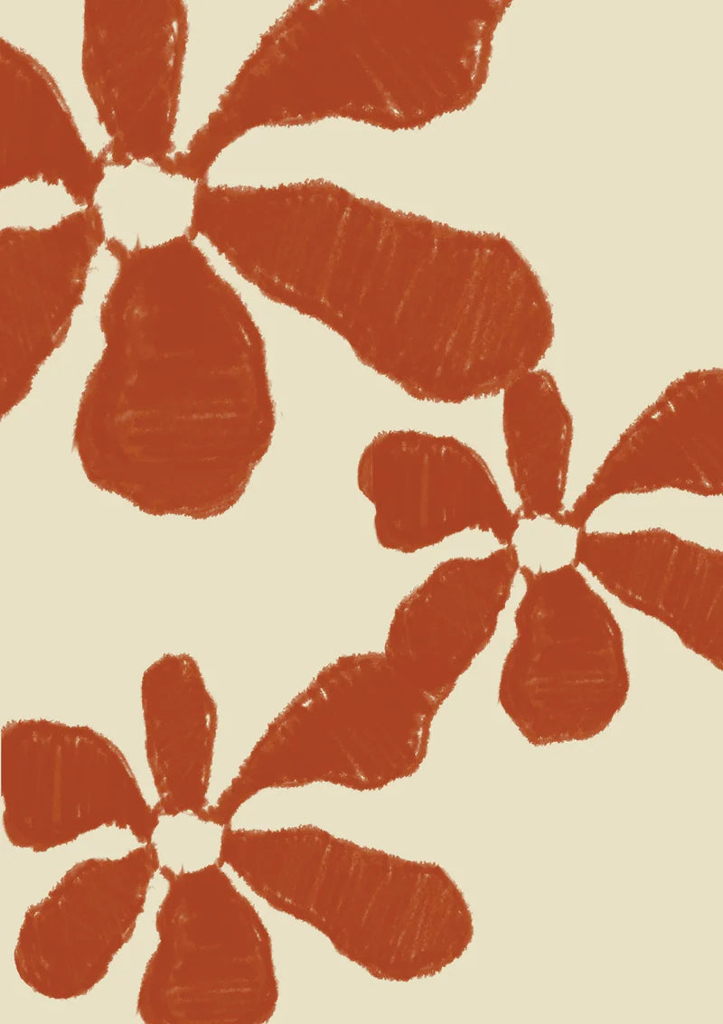 TERRACOTA FLOWERS, 50x70cm