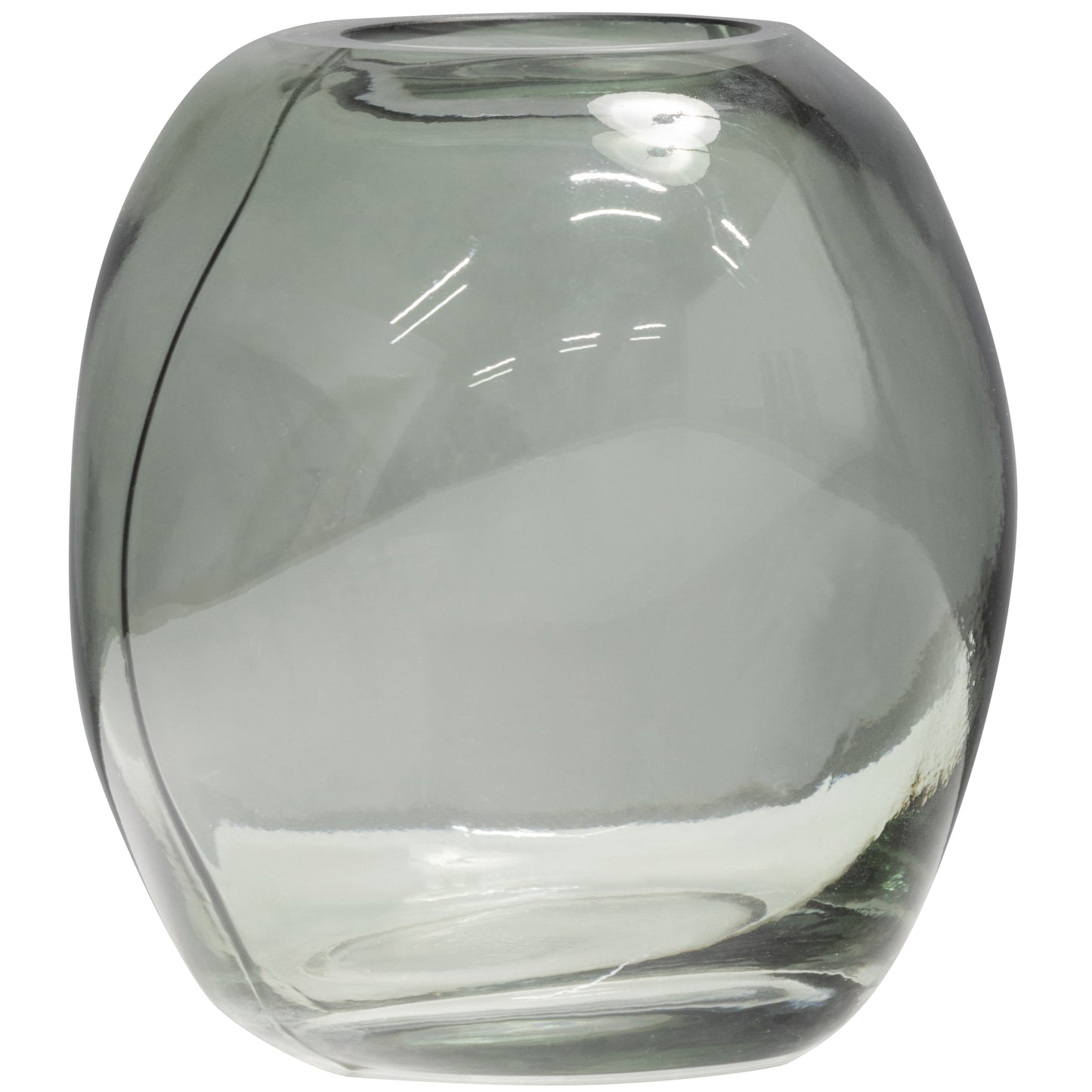 WOOOD Elio vase dented glass blue/green 15x15cm
