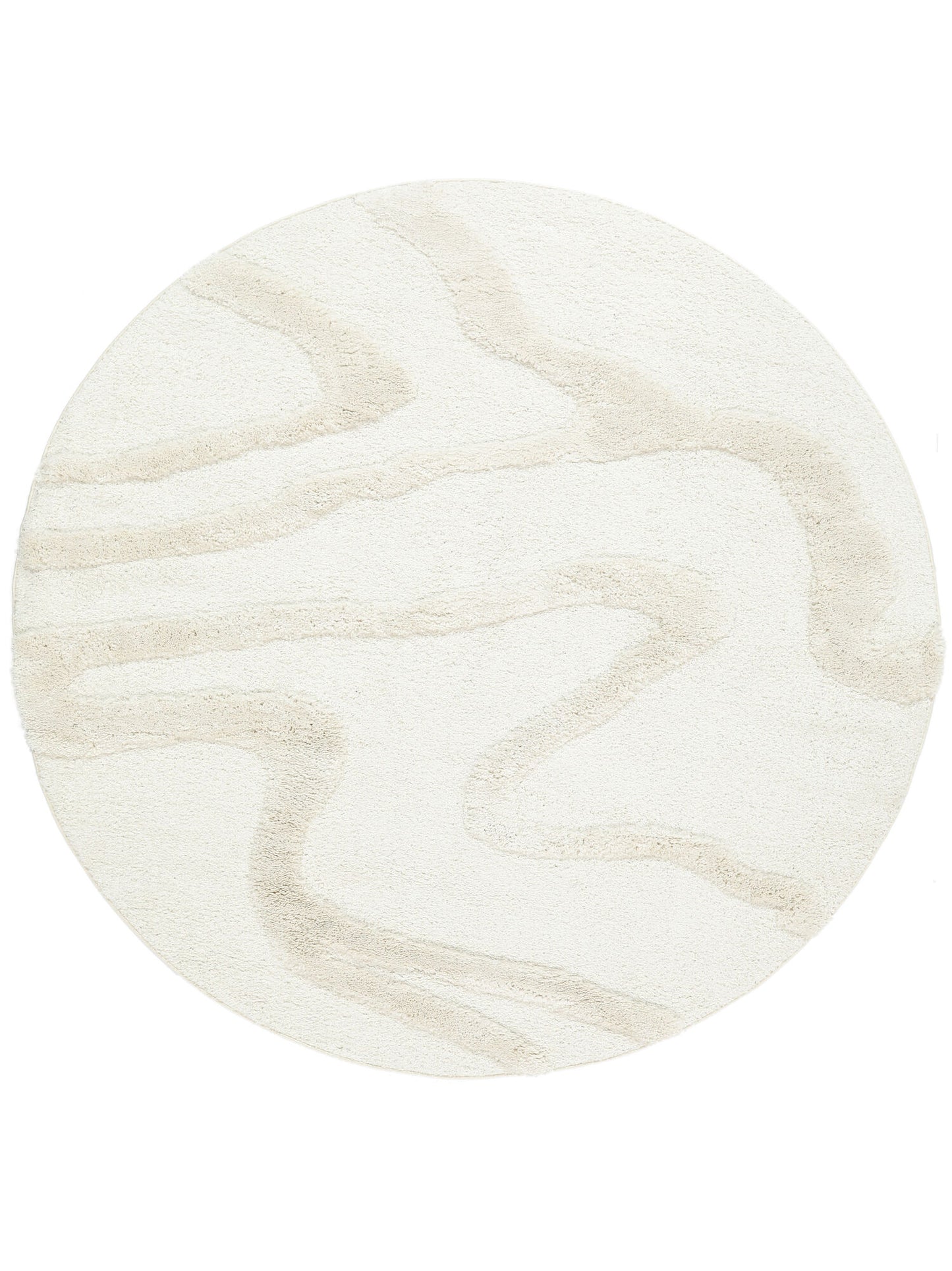 Ginori - Off White Rug Round Ø 240 cm Shaggy