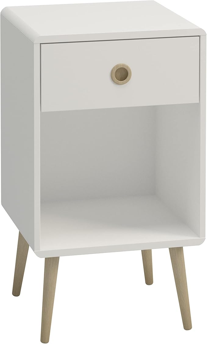 Steens Soft Line Bedside, oak, White, 1 Drawer Chest
