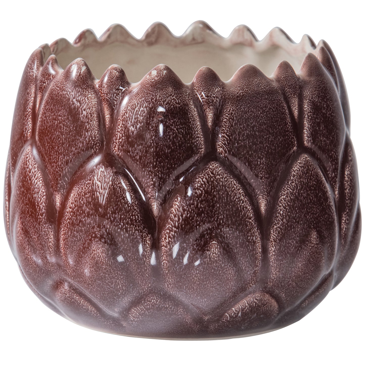 BEPUREHOME Artichoke vase ceramics aubergine