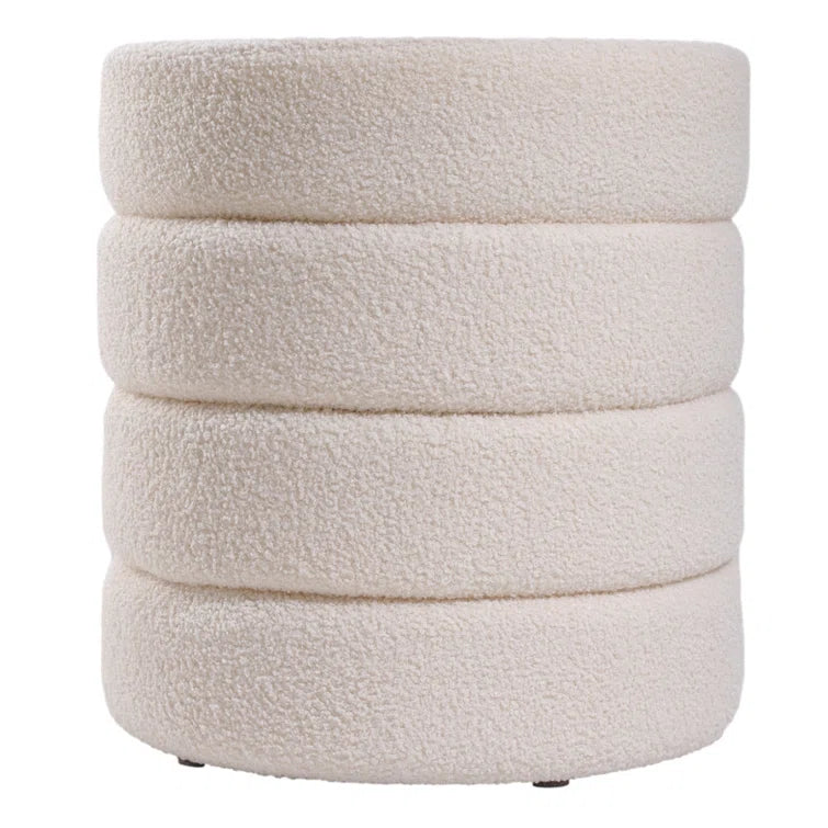 Ayrian 43cm Wide Round Solid Colour Ottoman