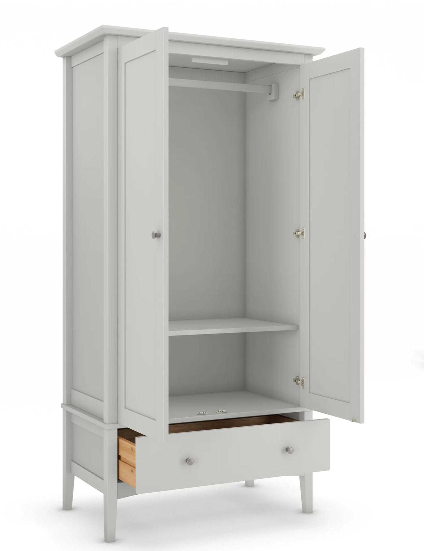 Hastings Double Wardrobe - Grey, 189x96x57cm