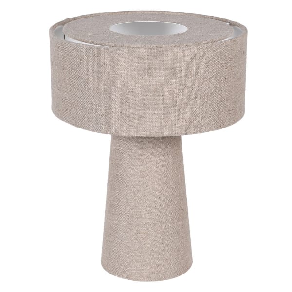 Biscuit Linen Tapered Table Lamp with Shade, 32x25cm