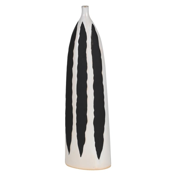 Black and White Striped Vase
