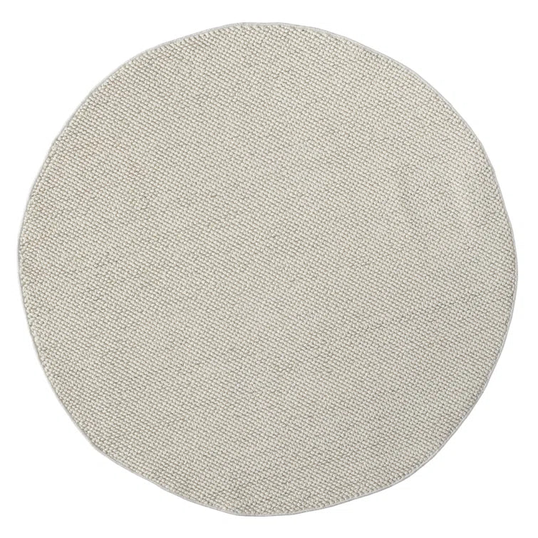 Elysia White Round Rug, 120cm