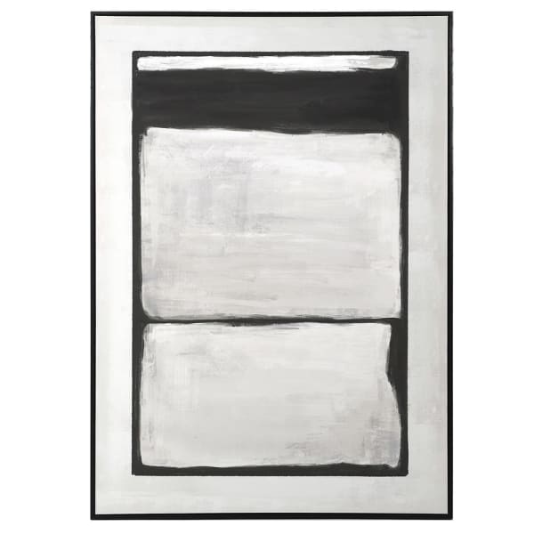 Grey and Black Abstract Block Canvas, 140x100cm
