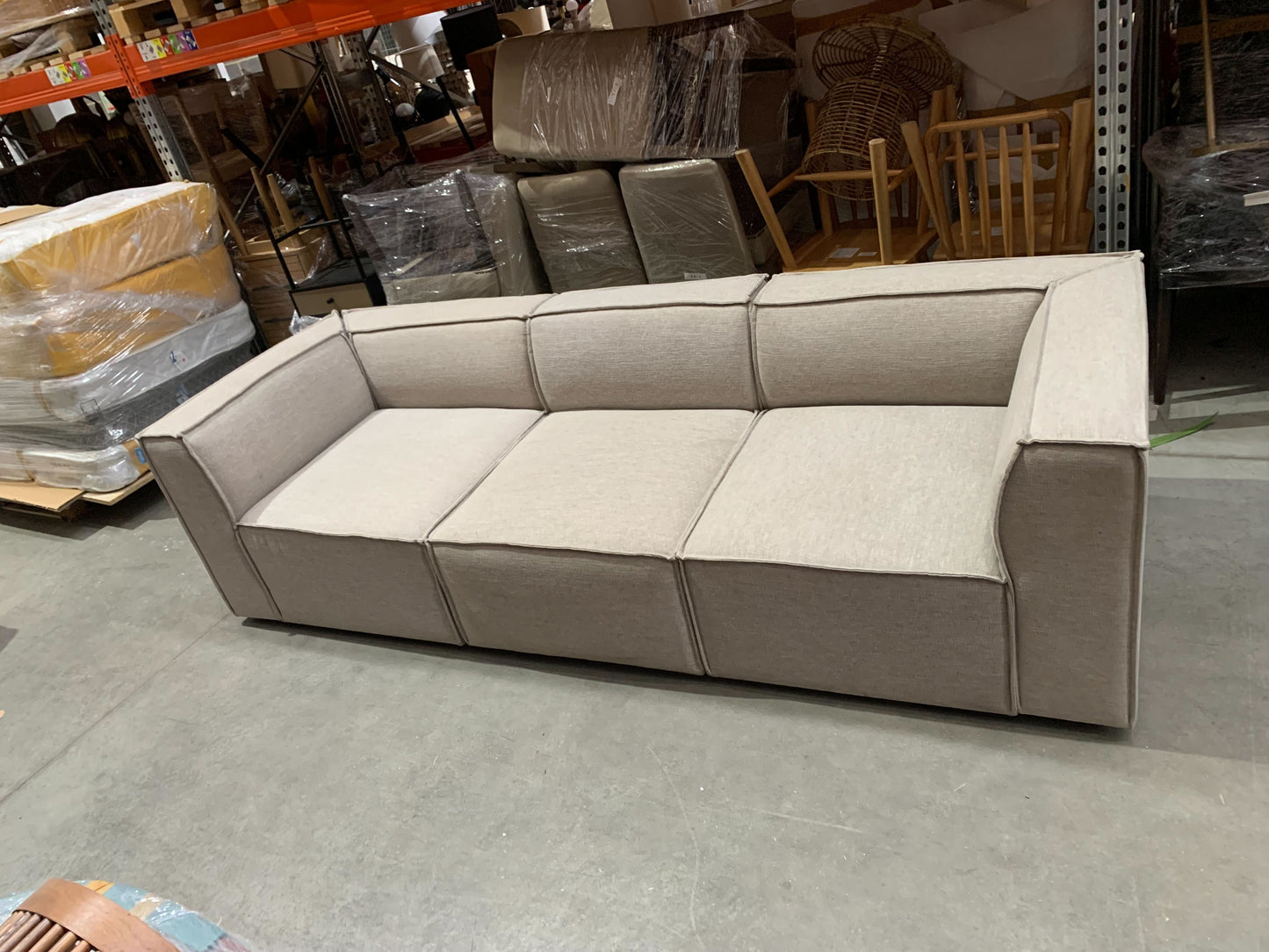 Sofa Model 03 Linen Pumice 4 Pieces, 3 Sofa Shapes Possible