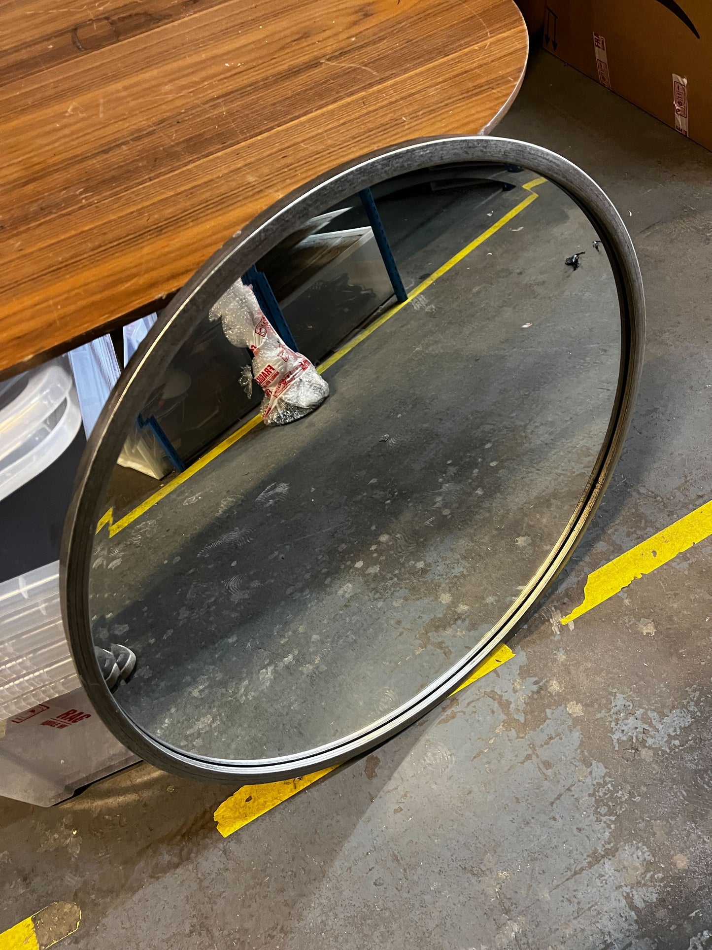Round Antique Brass Mirror 80cm
