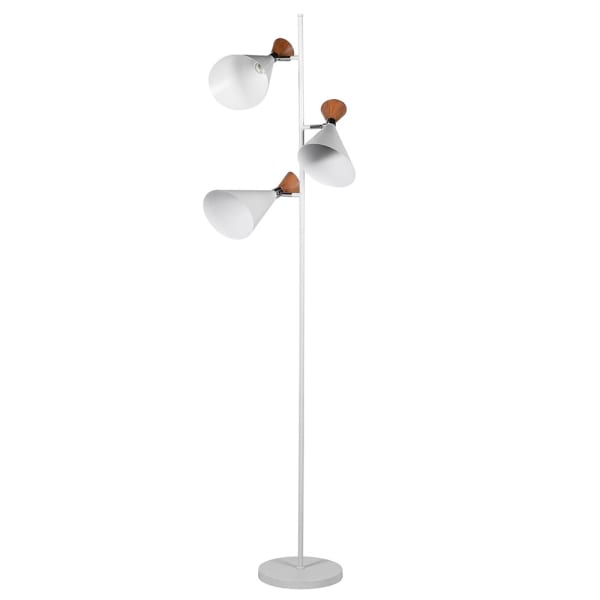 White Three Shade Floor Lamp, 167cm