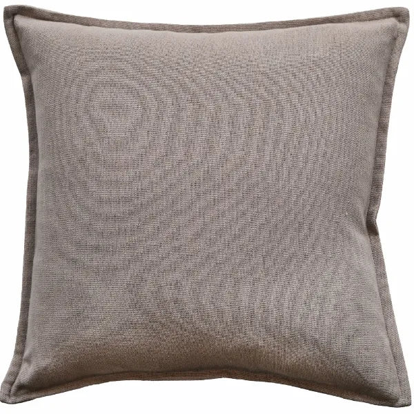 Malini Large Tia Taupe Cushion POLY LINEN MIX WITH FLANGE TAUPE 50 X 50