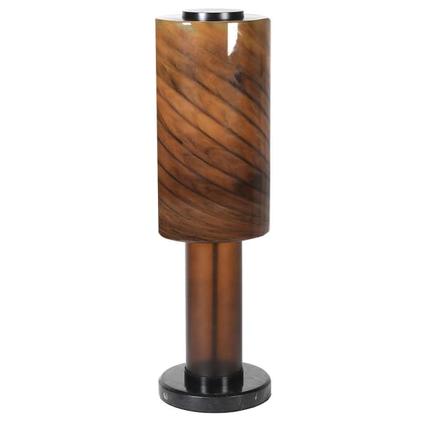 Brown Marble Effect Glass Table Lamp, 60x20cm