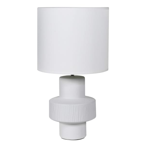 Ivory Table Lamp with Linen Shade, 55x30cm
