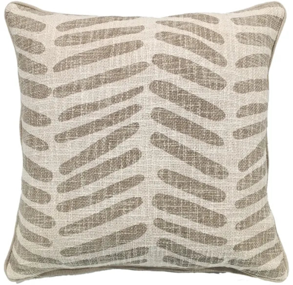 Malini Isi Taupe Cushion BROKEN LINE PRINT ON LOOSE WEAVE TAUPE 45 X 45