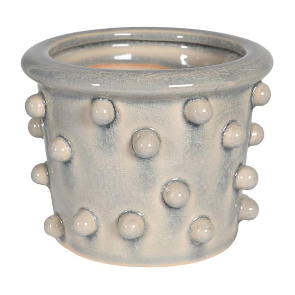 Blue Wash Ceramic Bobble Pot