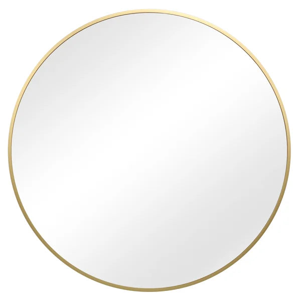 Sasheer - Round Framed Wall Mounted Mirror, 80cm