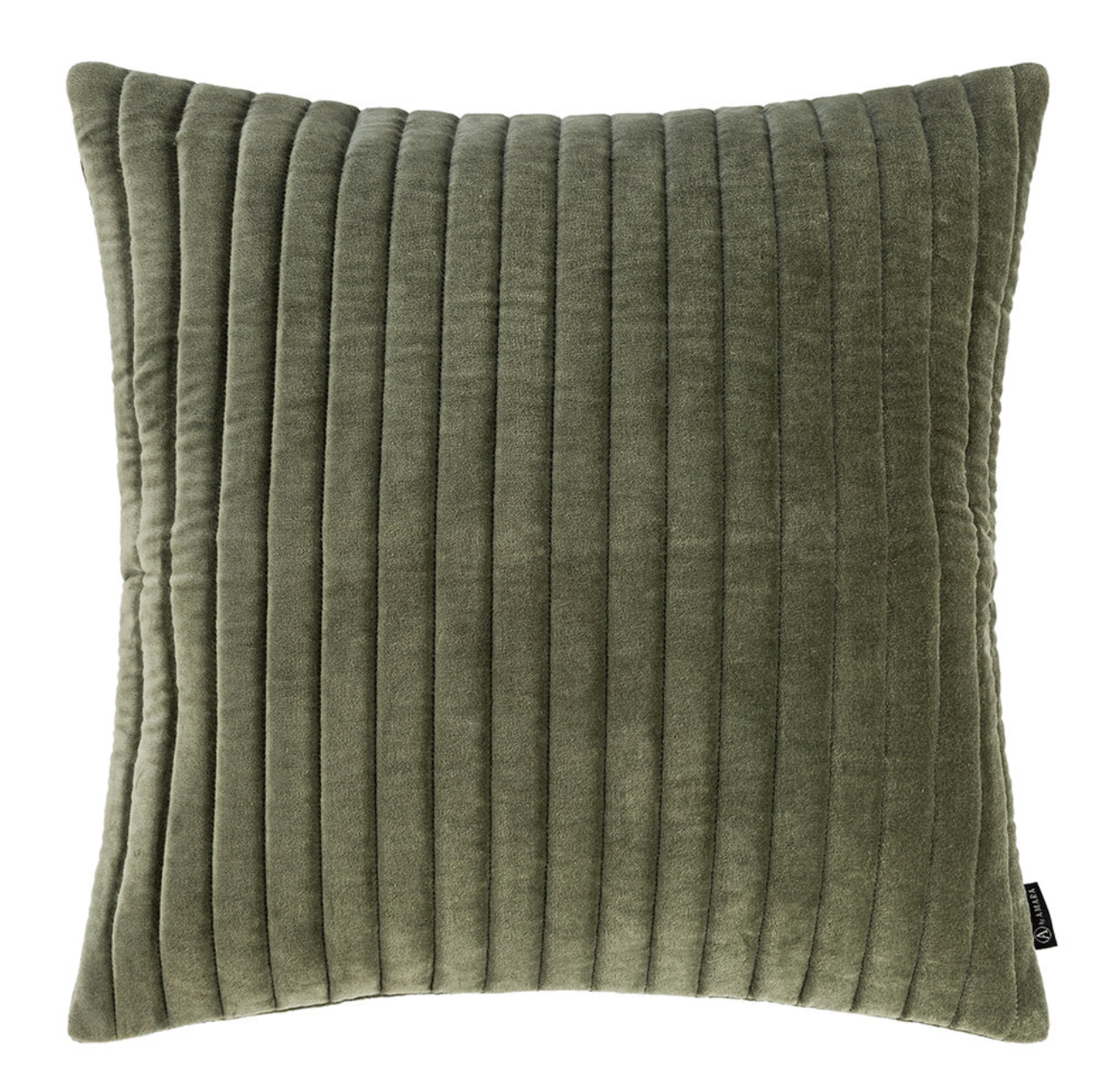 Velour Quilted Cushion Cover - 45x45cm - Khaki