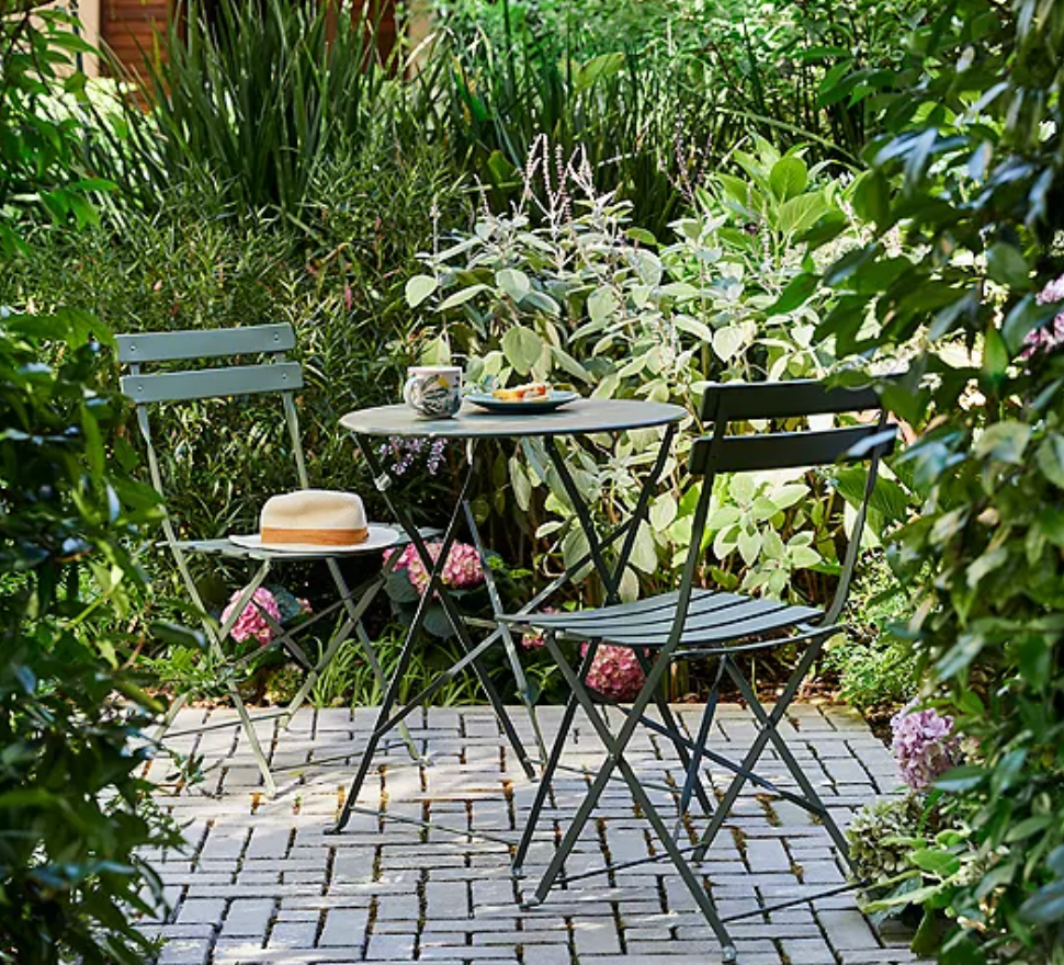 Camden 2-Seater Garden Bistro Table & Chairs Set, Sage Green