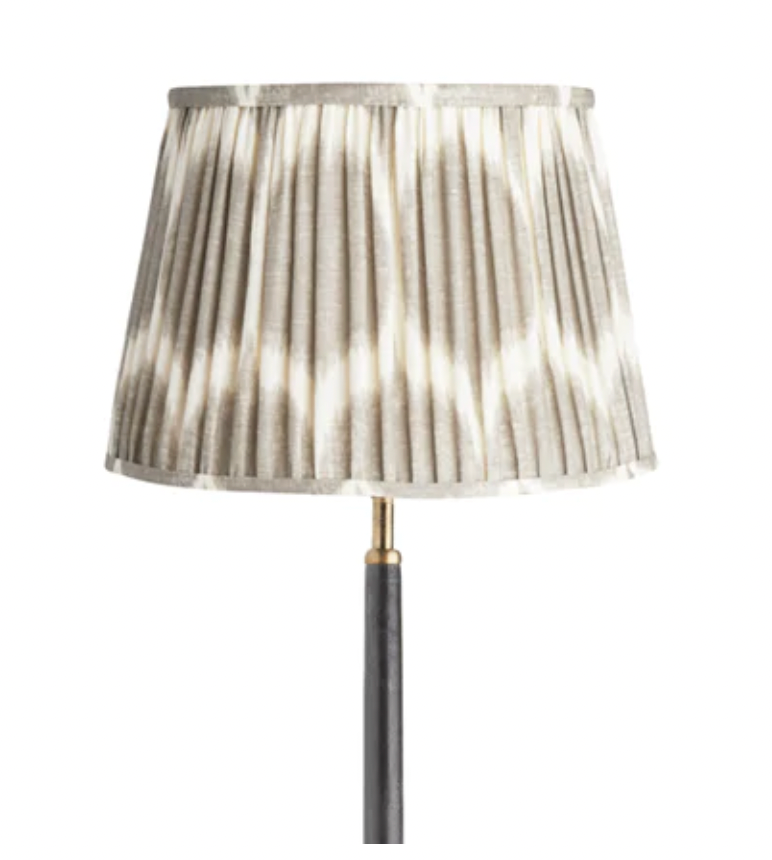 30cm straight empire printed linen ikat shade in grey Yoda