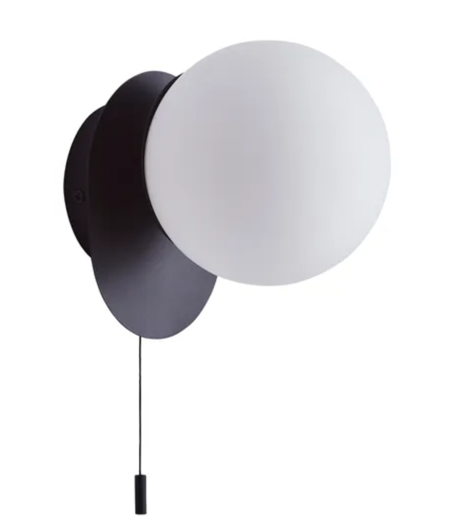 Tela Bathroom Wall Light Black, 15.5x12x15.3cm