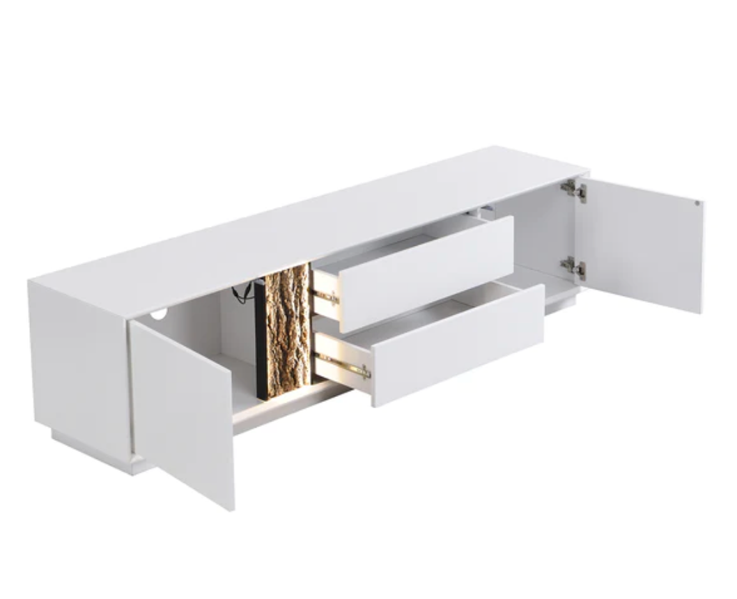 Glen Tree Bark Extra Wide LED TV Unit, 180x40x45cm