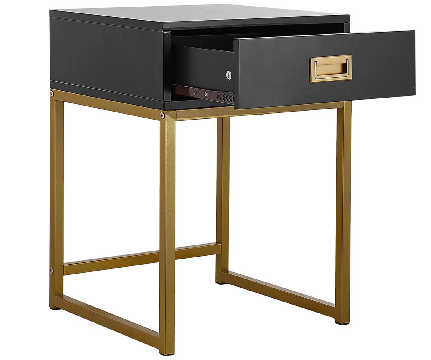 1 Drawer Side Table Black LARGO, 57x40x40cm