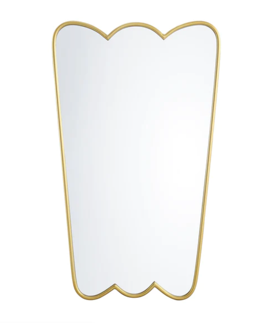 Berkeley Scalloped Edge Wall Mirror, Gold Effect