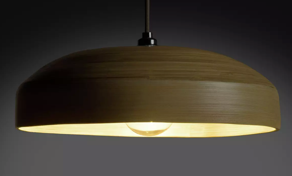 Habitat Abaya Spun Bamboo Pendant Shade - Cream, 11x37cm