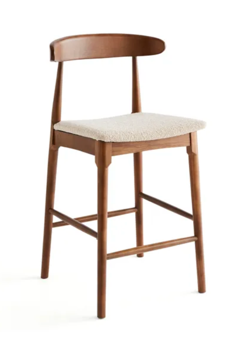 Elements Alva Bar Height Stool, Warm Sand Boucle, 95x53x47cm