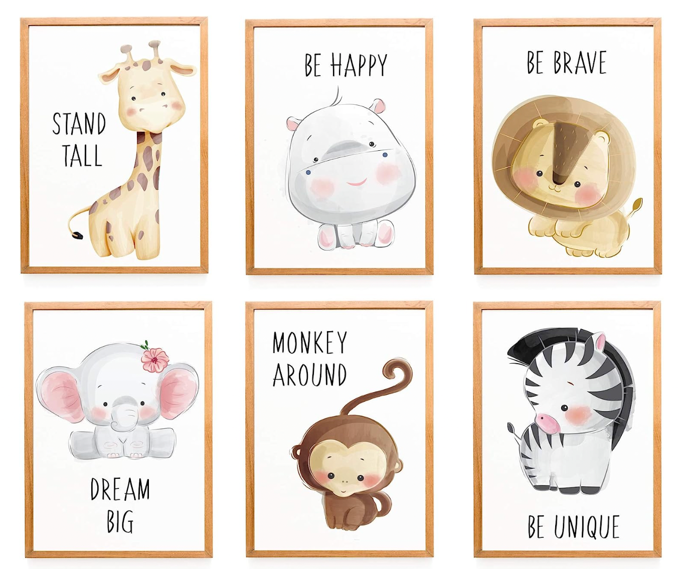 Animal Poster Set of 6 - A4