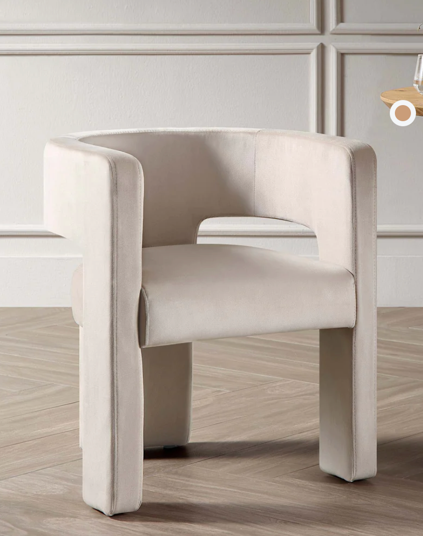 Greenwich Champagne Velvet Dining Chair, 59x53x68cm