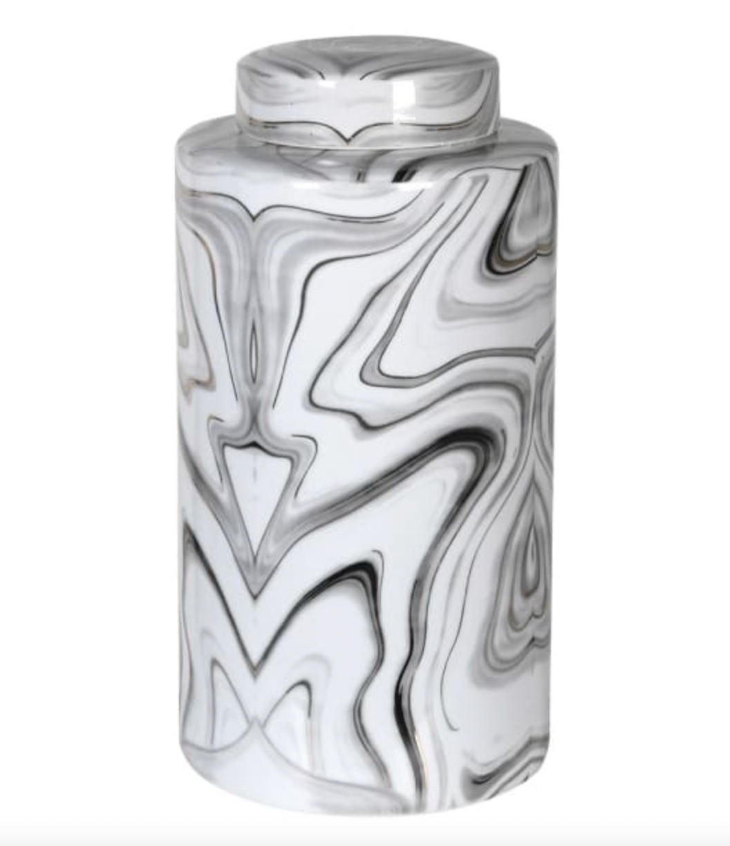 Marble Effect Lidded Jar