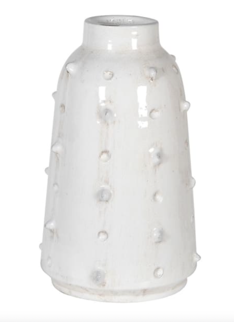 Distressed White Bobble Vase