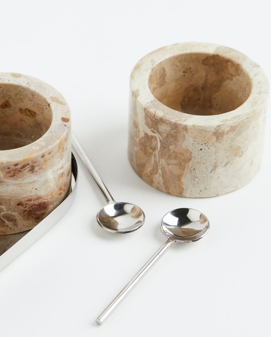 Marble salt and pepper bowls