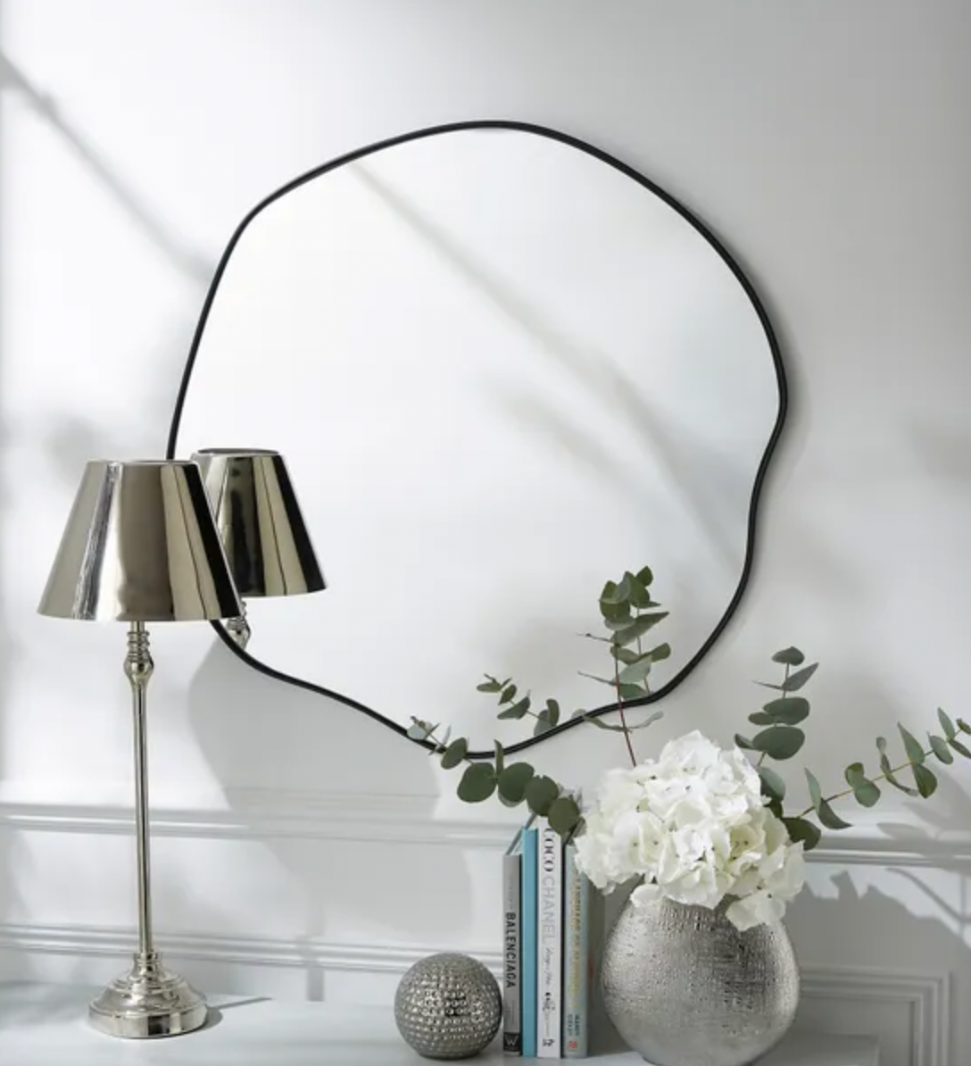 Round Pond Mirror, 63cm Black