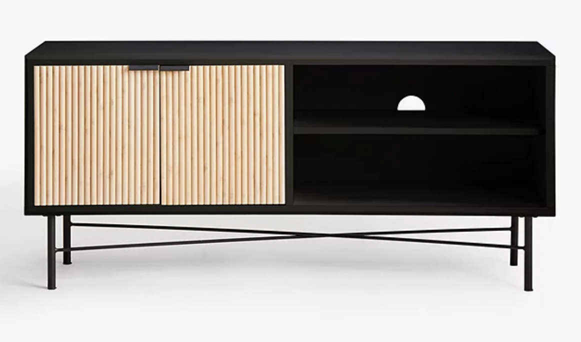 John Lewis ANYDAY Ridge TV Stand for TVs up to 32", Black, 56x127x35cm
