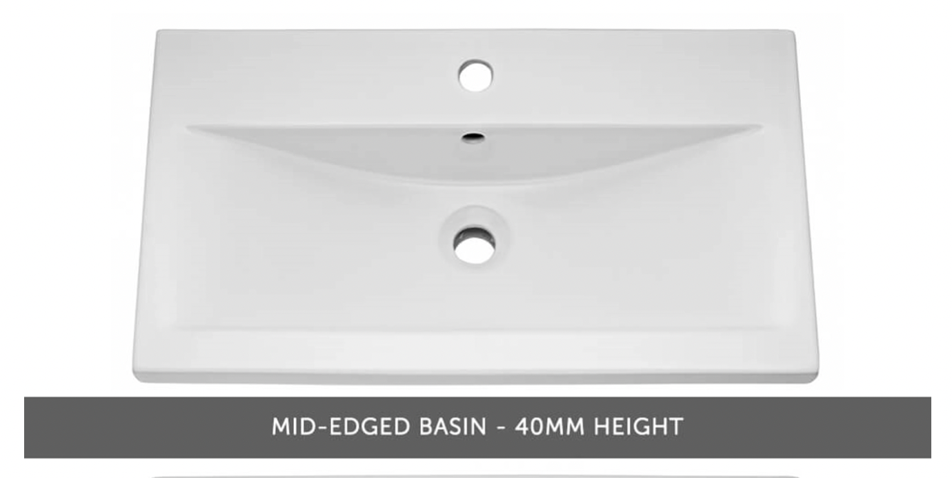 Emily 800mm Floorstanding 2 Drawer Vanity Unit & Mid-Edged Basin - Natural Oak