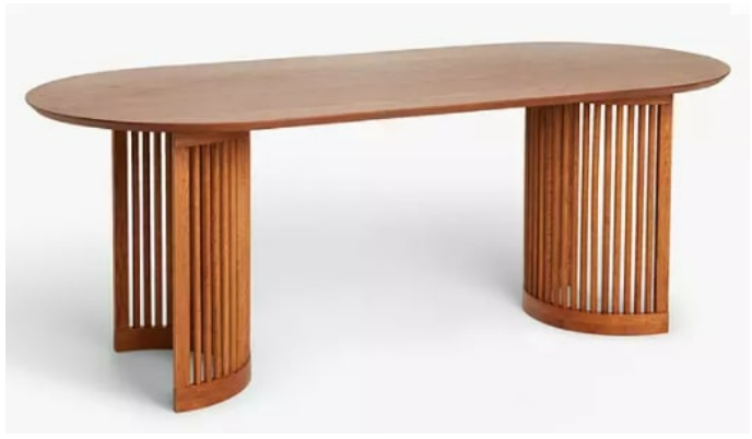 TRESTLE OVAL DINING TABLE IN DARK OAK, 200x90x75cm