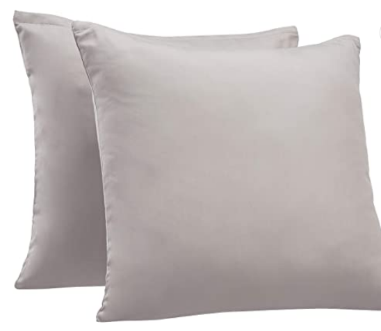 Amazon Basics Sateen Pillowcase - 80 x 80 cm, Dark Grey