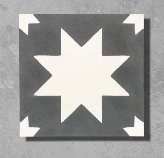Bert & May Black Pradena Tile 20 x 20cm - Thick