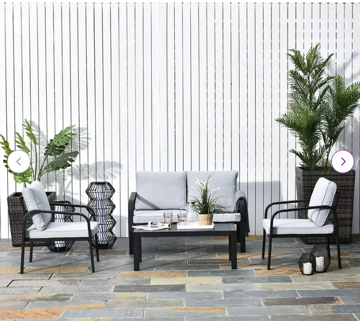 Aalijah 4 - Person Seater Sofa Set with Cushions, 36x90x50cm