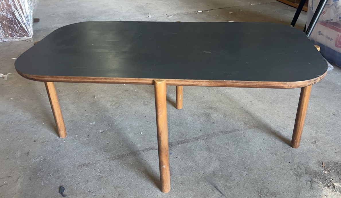 Matt Black & Grey Outdoor Coffee Table, 90x40x50cm