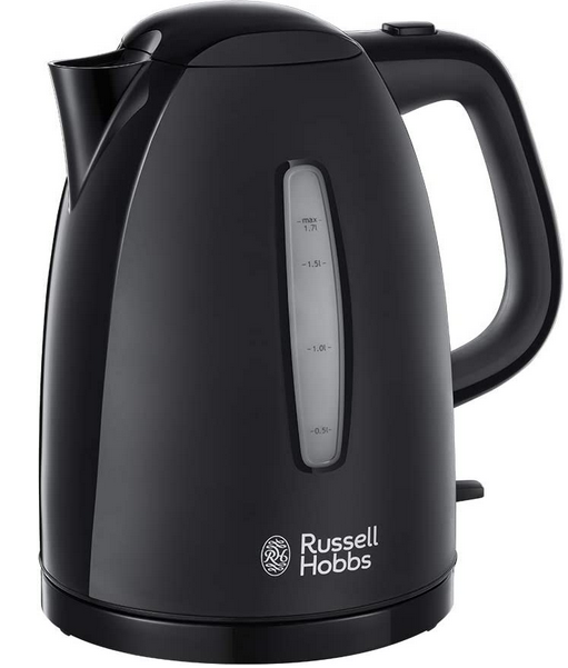 Russell Hobbs Textures Plastic Kettle 21271, 1.7 L, 3000 W - Black