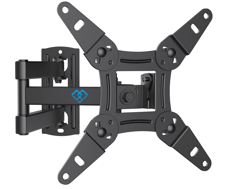 PERLESMITH TV Wall Bracket for 13-43 inch TVs, Swivels Tilts TV mount for Flat & Curved TV,VESA 75x75mm to 200x200mm up to 20kg