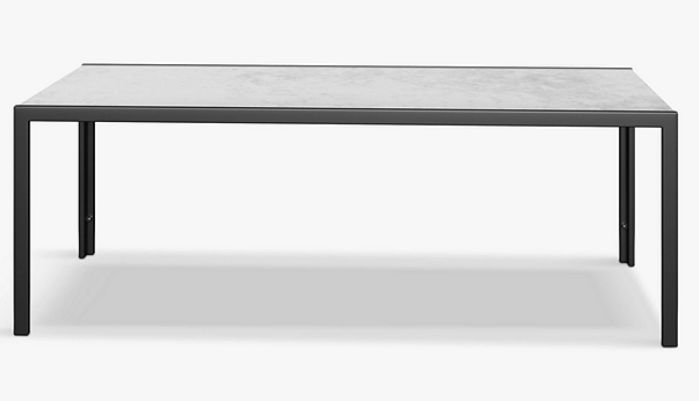 John Lewis Miami Ceramic-Effect Glass Top 8-Seat Garden Dining Table, Grey