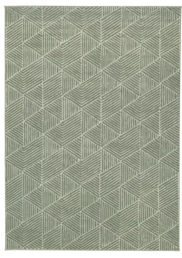 STENLILLE Rug, low pile, green, 170x240 cm
