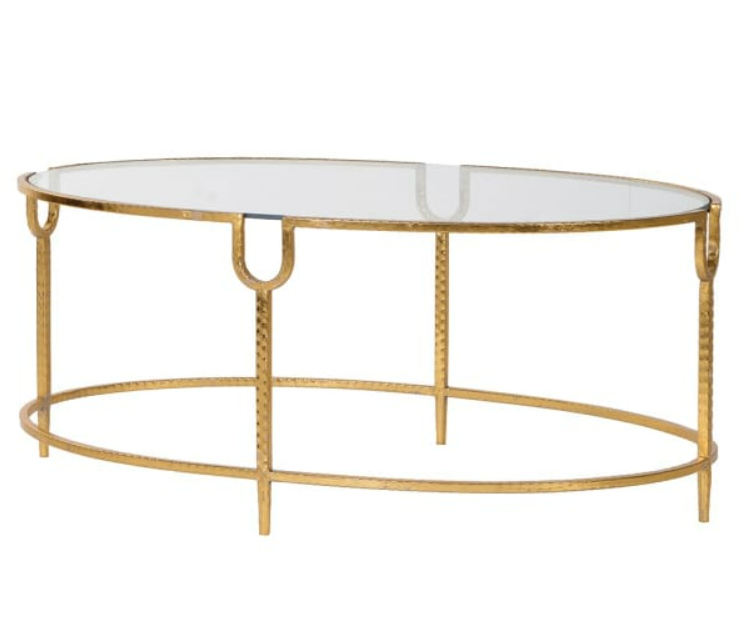 Large Dimple Glass Coffee Table, 43x64x101cm