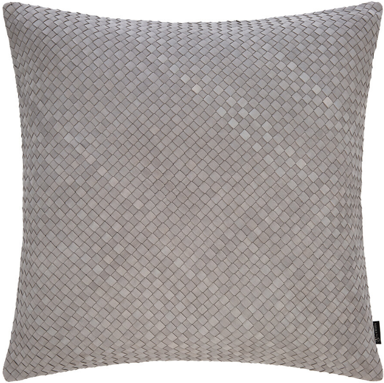 LUXE Leather Weave Cushion Cover - 50x50cm - Light Grey