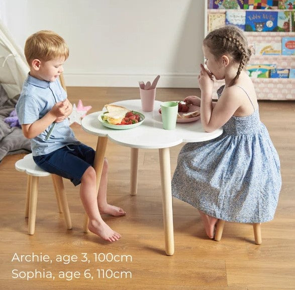 Kids 3 Piece Cloud Activity Table and Chair Set (Age 5-7)