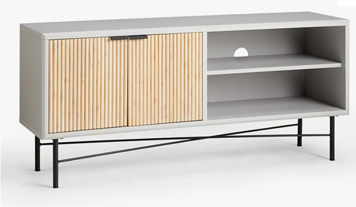 John Lewis ANYDAY Ridge TV Stand for TVs up to 32", Grey, 26x127x35cm